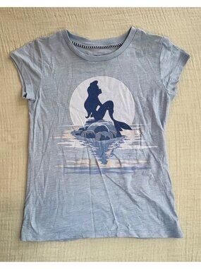 Disney Princess Ariel Under The Sea Girls Graphic T-Shirt Medium Blue